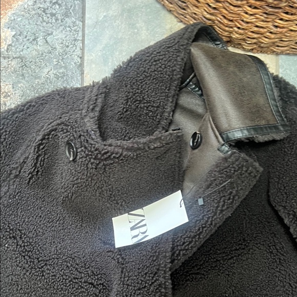 NWT Zara chocolate Brown reversable Coat - Picture 10 of 10